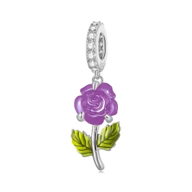 Pandora Style Crystal Rose Dangle - BSC824-VT Pandora Style Crystal Rose Dangle - BSC824-VT