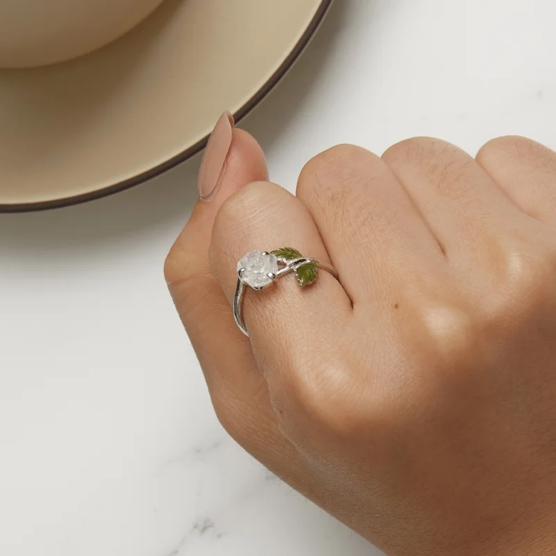 (image for) Pandora Style Crystal Rose Open Ring - BSR472-PKE - View 11