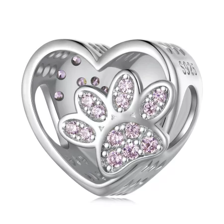 Pandora Style Cute Pet Paw Prints Can Be Engraved Charm - SCC1191-A Pandora Style Cute Pet Paw Prints Can Be Engraved Charm - SCC1191-A