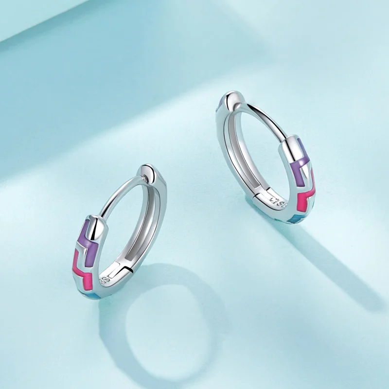 (image for) Pandora Style Cyber Luminous Hoop Earrings - SCE1645 - View 3