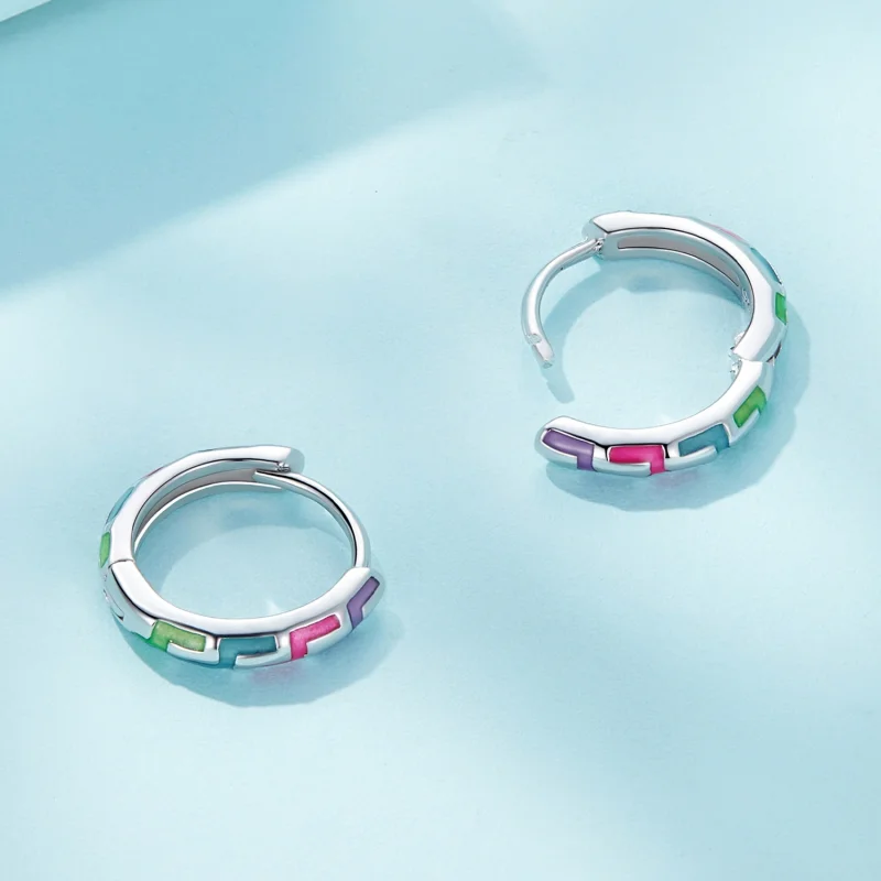 (image for) Pandora Style Cyber Luminous Hoop Earrings - SCE1645 - View 4