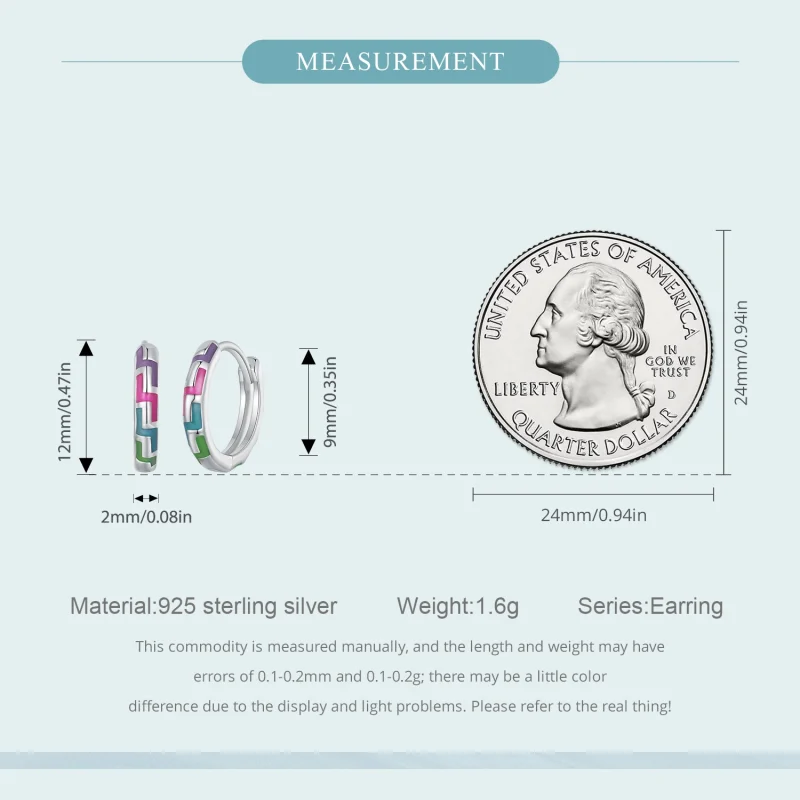 (image for) Pandora Style Cyber Luminous Hoop Earrings - SCE1645 - View 6