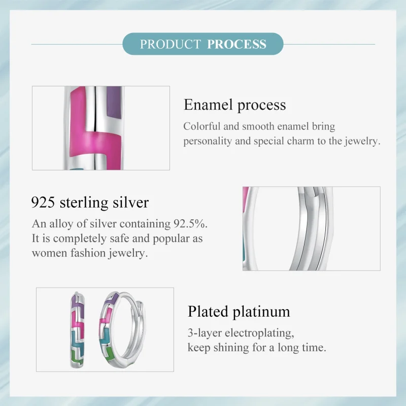 (image for) Pandora Style Cyber Luminous Hoop Earrings - SCE1645 - View 7