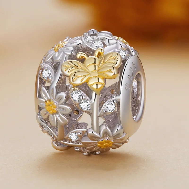(image for) Pandora Style Daisy Bee Charm - BSC818 - View 2