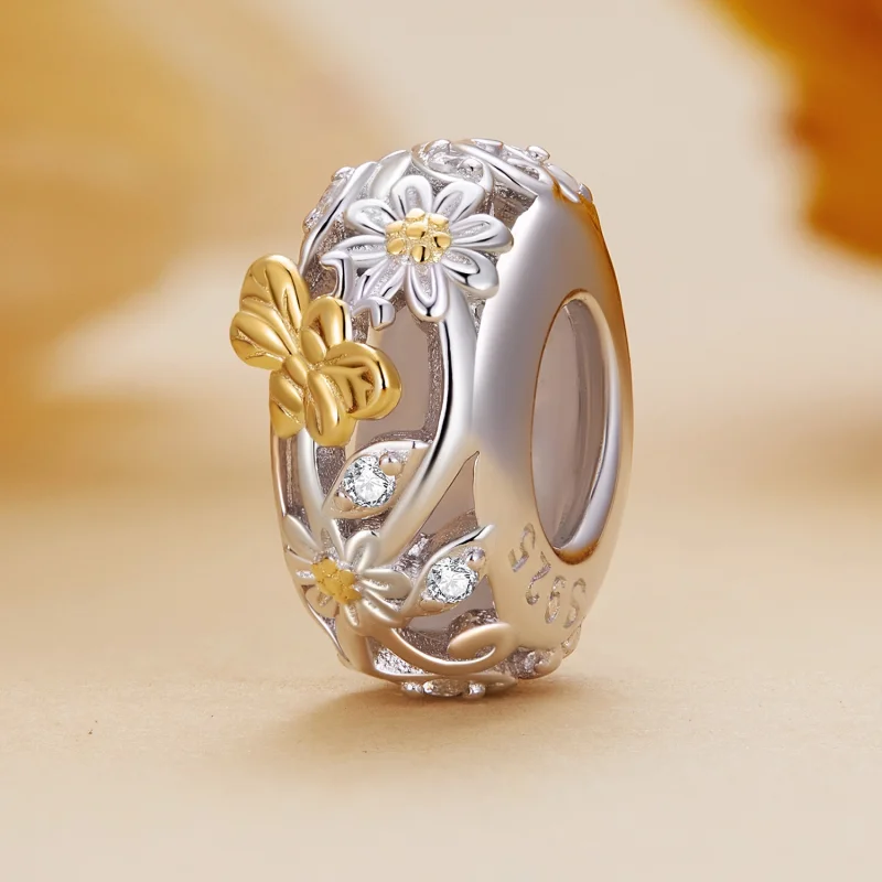 (image for) Pandora Style Daisy Bee Silicone Spacer - BSC819 - View 2