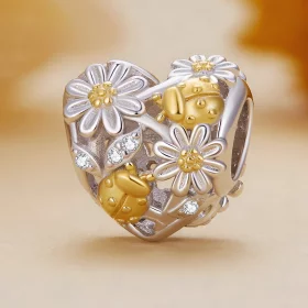 Pandora Style Daisy Ladybug Charm - BSC817 Pandora Style Daisy Ladybug Charm - BSC817
