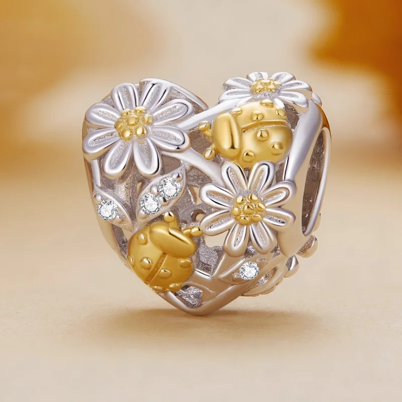 (image for) Pandora Style Daisy Ladybug Charm - BSC817 - View 2