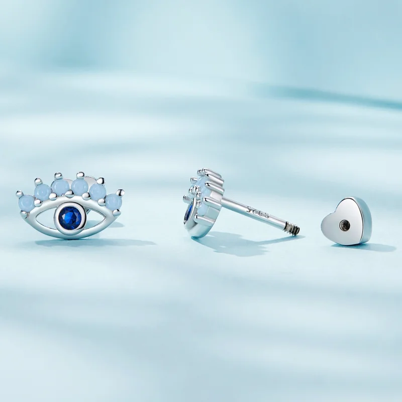 (image for) Pandora Style Devil Eyes Two-Wear Studs Earrings - SCE1581 - View 3