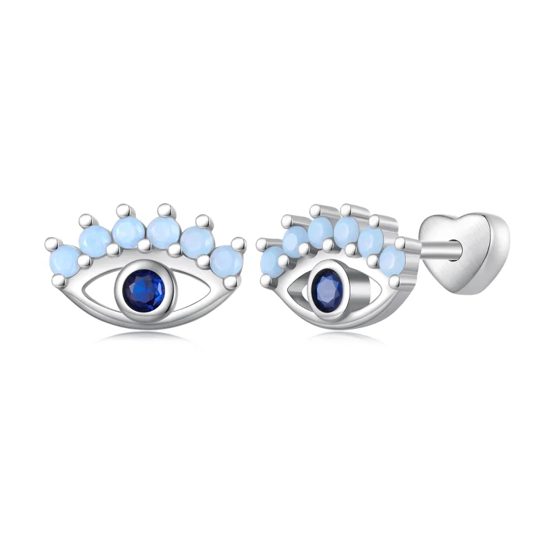 (image for) Pandora Style Devil Eyes Two-Wear Studs Earrings - SCE1581 - View 8
