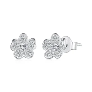 (image for) Pandora Style Diamond-encrusted flower Studs Earrings - BSE855