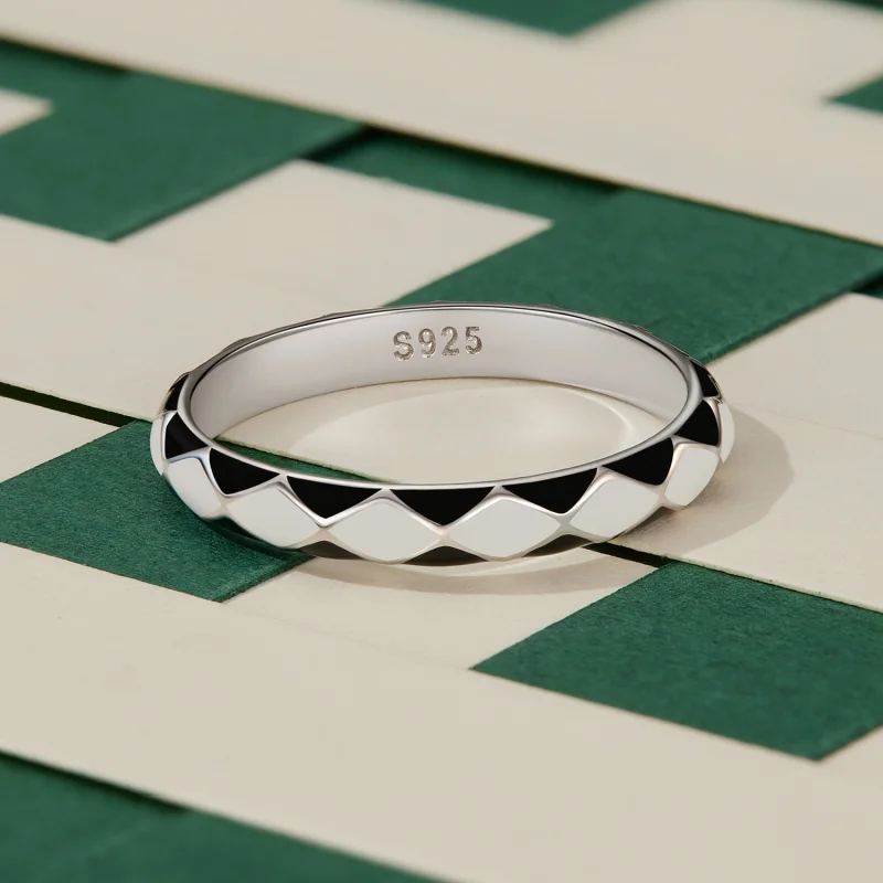 (image for) Pandora Style Diamond Pattern Ring - SCR943 - View 3