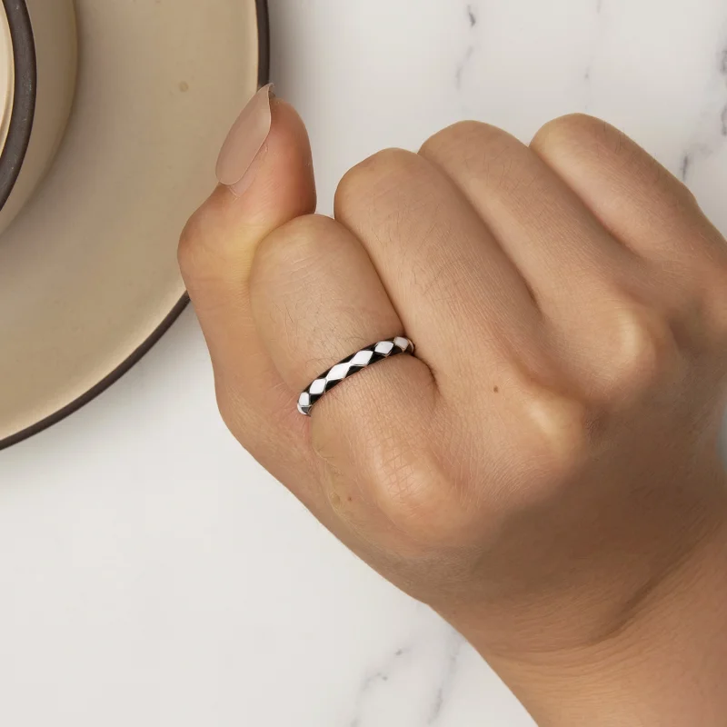 (image for) Pandora Style Diamond Pattern Ring - SCR943 - View 6