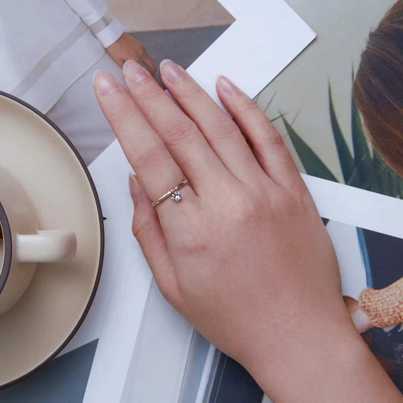 (image for) Pandora Style Dog Paw Ring - SCR892 - View 6