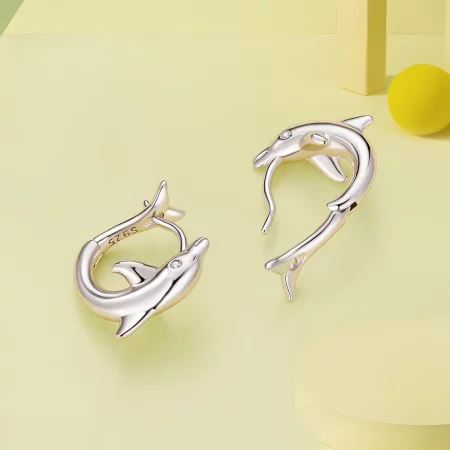 Pandora Style Dolphin Hoop Earrings - BSE881