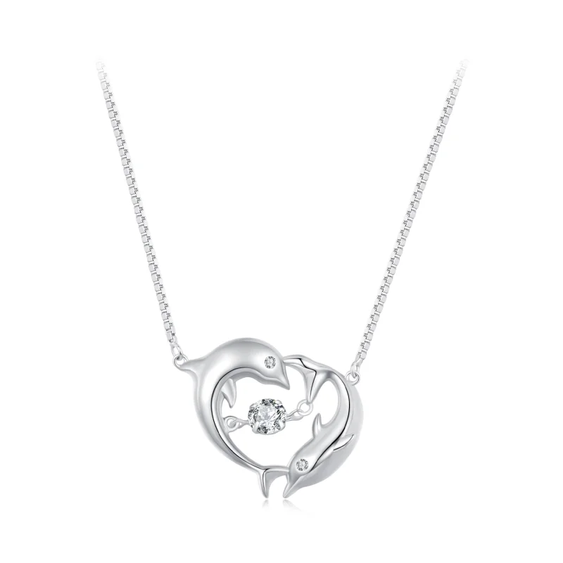 (image for) Pandora Style Dolphin Smart Necklace - BSN340 - Product Image