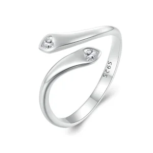 (image for) Pandora Style Double Heart Open Ring - SCR946-E