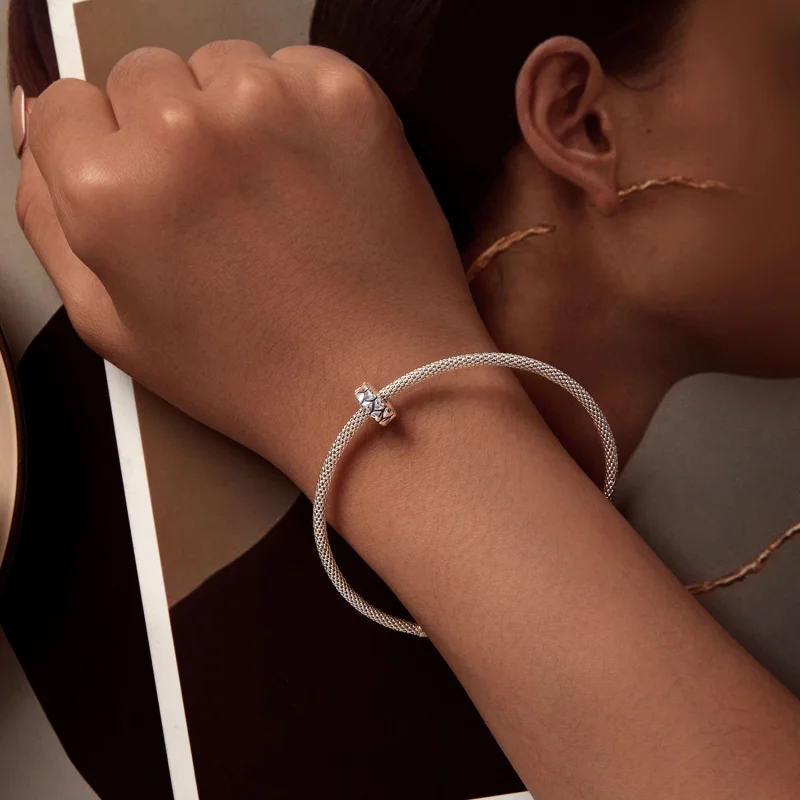 (image for) Pandora Style Double Hearts Clip - SCC2637 - View 6