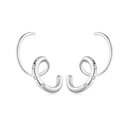 Pandora Style Double Hoop Earrings Stud Earrings - SCE1652
