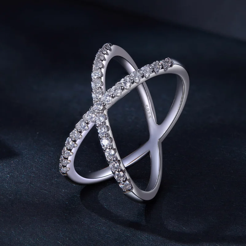 (image for) Pandora Style Double Layer Moissanite Ring(One Certificate) - MSR036 - View 2