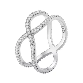 Pandora Style Double Layers Ring - BSR386 Pandora Style Double Layers Ring - BSR386