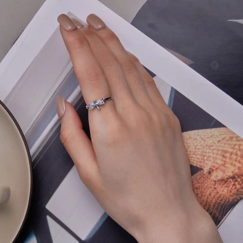 (image for) Pandora Style Dragonfly Open Ring - BSR384 - View 6