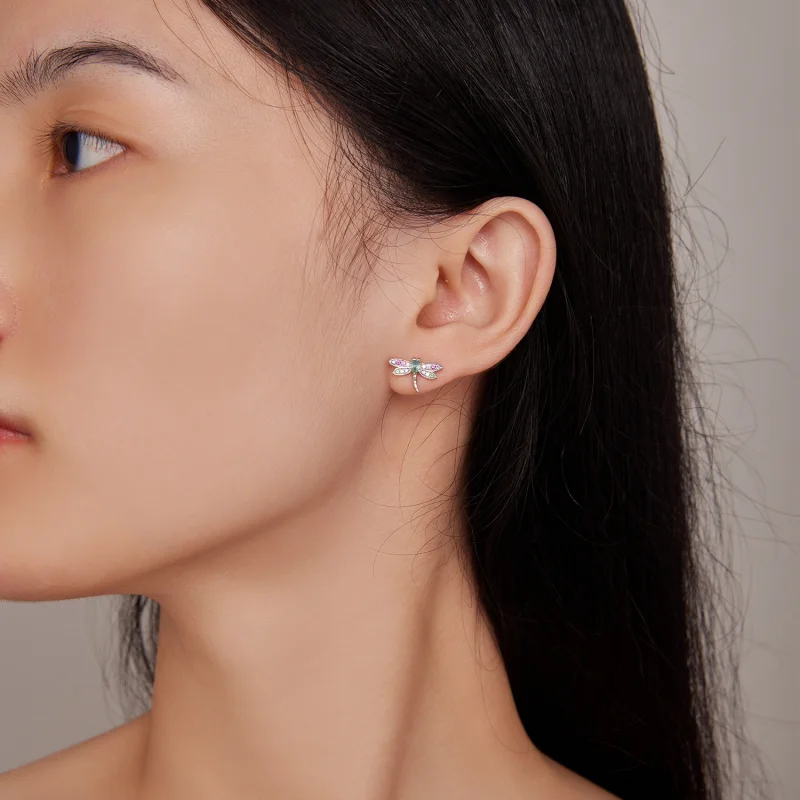 (image for) Pandora Style Dragonfly Studs Earrings - BSE795 - View 6