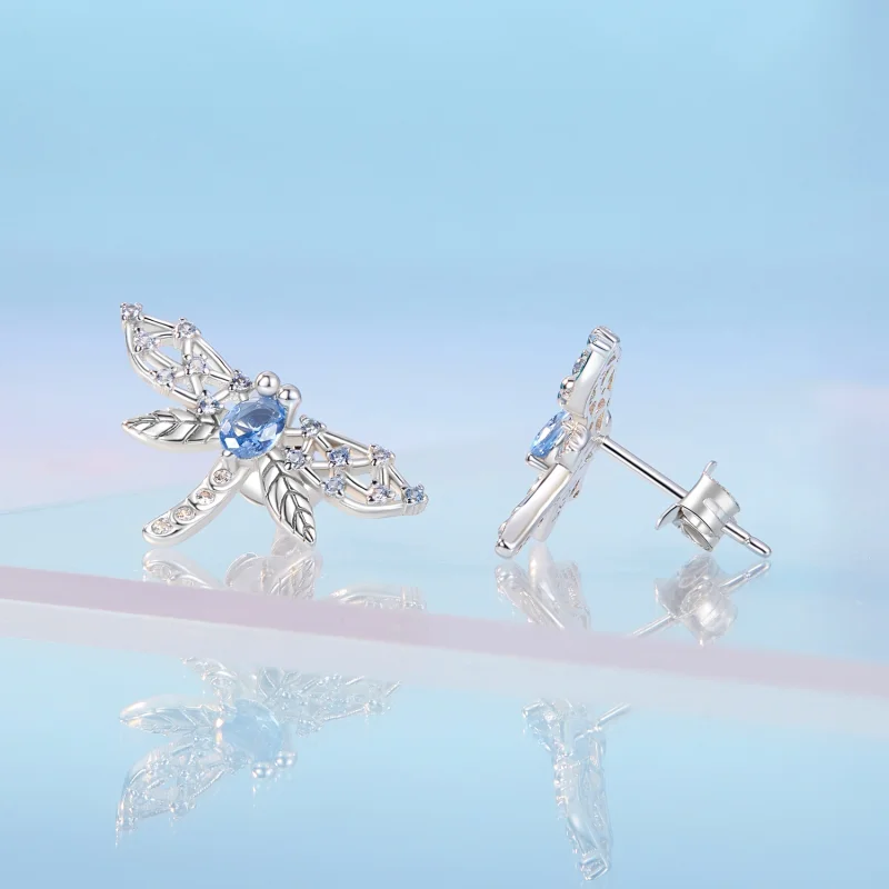 (image for) Pandora Style Dragonfly Studs Earrings - BSE874 - View 3