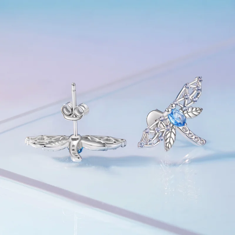 (image for) Pandora Style Dragonfly Studs Earrings - BSE874 - View 4