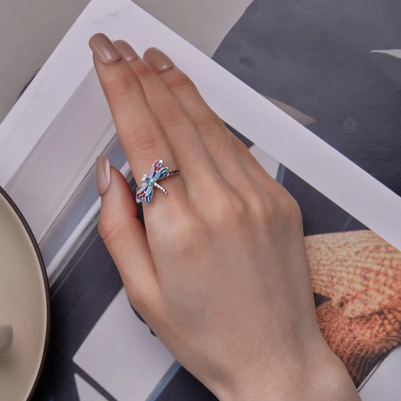 (image for) Pandora Style DragonflyOpen Ring - BSR385 - View 6