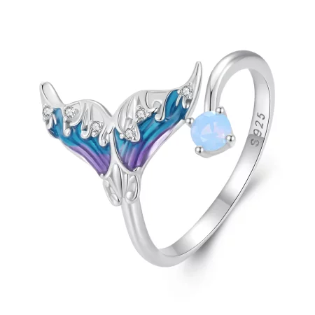 Pandora Style Dream Mermaid Open Ring - BSR494-E Pandora Style Dream Mermaid Open Ring - BSR494-E