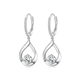 Pandora Style Drop Moissanite Earrings(Two Certificates) - MSE032 Pandora Style Drop Moissanite Earrings(Two Certificates) - MSE032