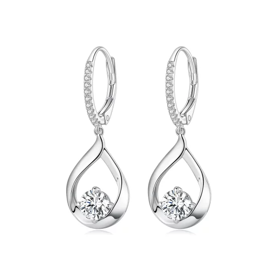 Pandora Style Drop Moissanite Earrings(Two Certificates) - MSE032