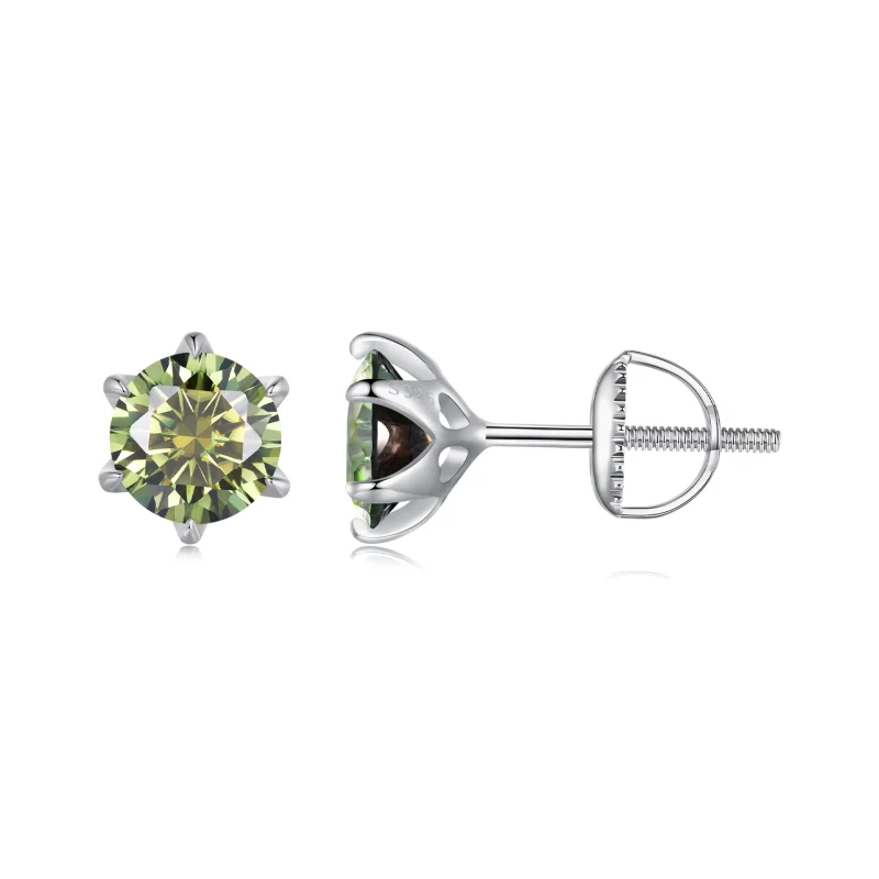 (image for) Pandora Style Emeraldmoissanite Studs Earrings - MSE025-LGN - Product Image