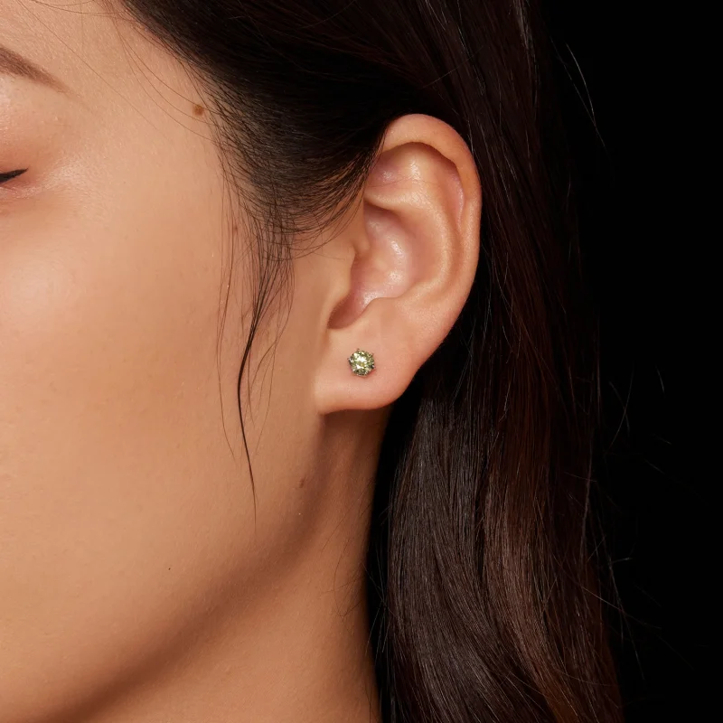 (image for) Pandora Style Emeraldmoissanite Studs Earrings - MSE025-SGN - View 4