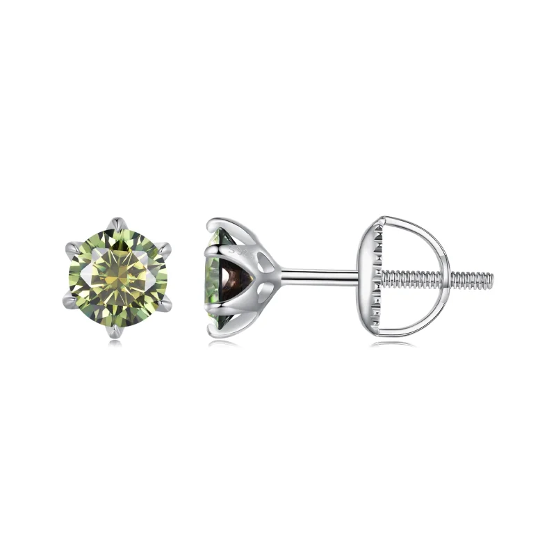 (image for) Pandora Style Emeraldmoissanite Studs Earrings - MSE025-SGN - Product Image