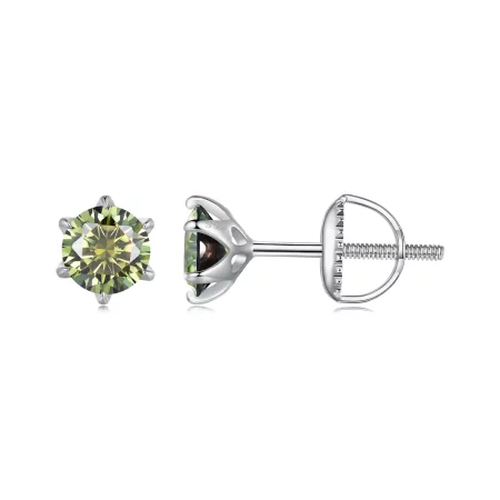 Pandora Style Emeraldmoissanite Studs Earrings - MSE025-SGN Pandora Style Emeraldmoissanite Studs Earrings - MSE025-SGN