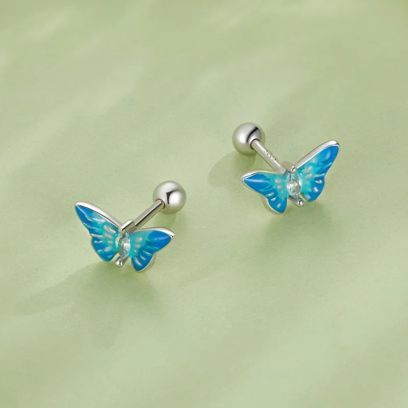 (image for) Pandora Style Exquisite Butterfly Studs Earrings - SCE1571 - View 4