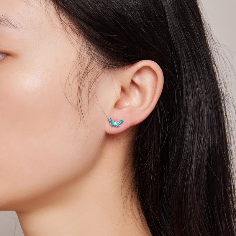 (image for) Pandora Style Exquisite Butterfly Studs Earrings - SCE1571 - View 7