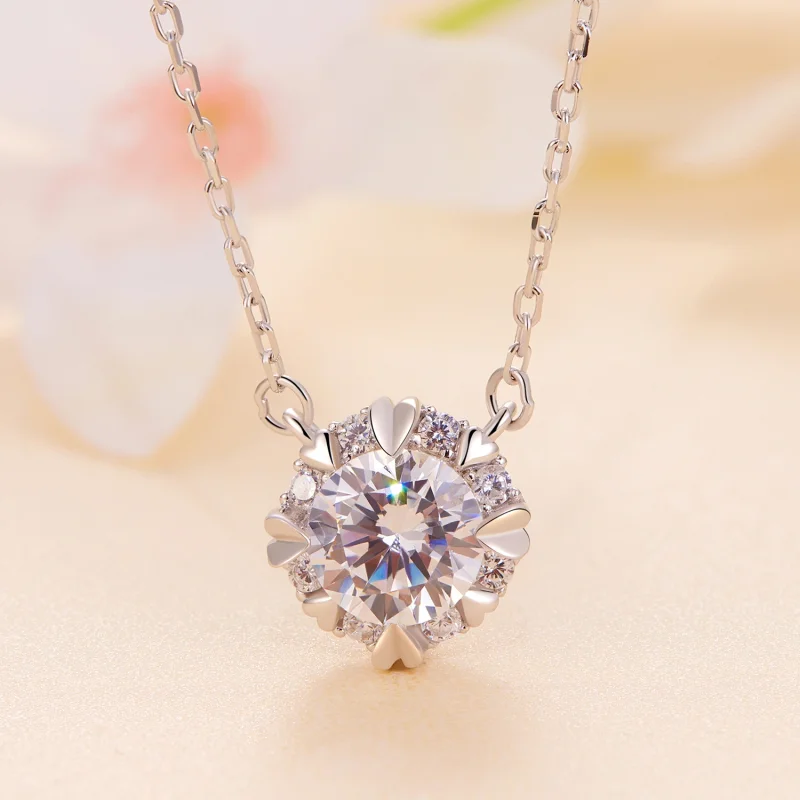 (image for) Pandora Style Exquisite Moissanite Necklace(One Certificate) - MSN011 - View 2