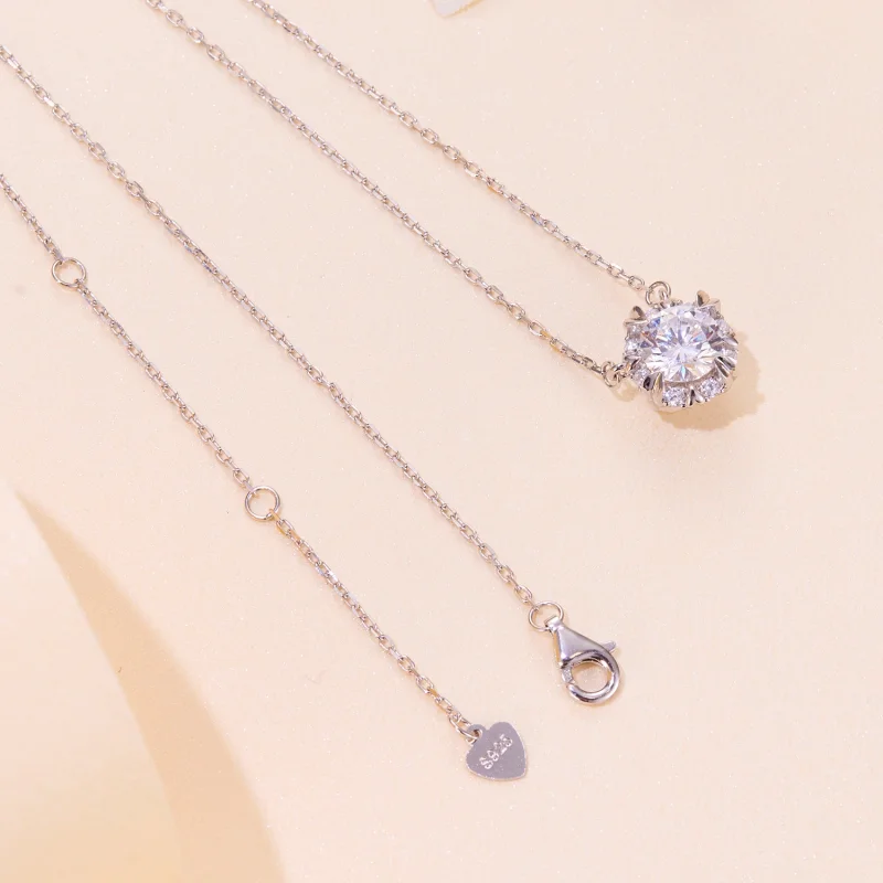 (image for) Pandora Style Exquisite Moissanite Necklace(One Certificate) - MSN011 - View 4