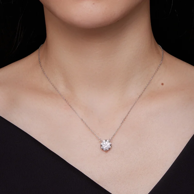 (image for) Pandora Style Exquisite Moissanite Necklace(One Certificate) - MSN011 - View 6