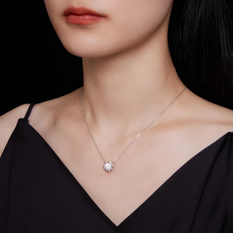 (image for) Pandora Style Exquisite Moissanite Necklace(One Certificate) - MSN011 - View 7