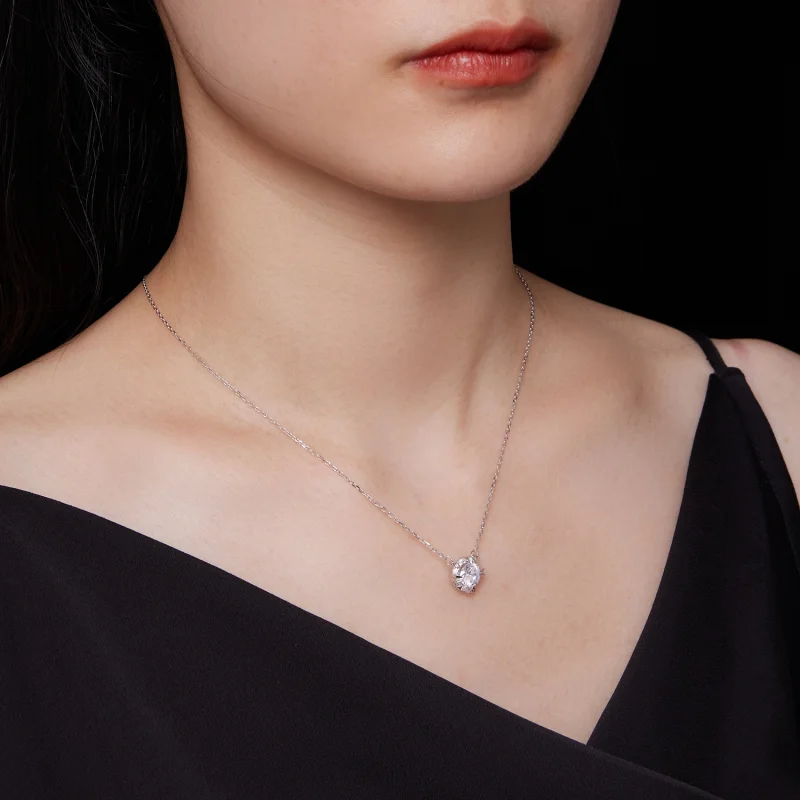 (image for) Pandora Style Exquisite Moissanite Necklace(One Certificate) - MSN011 - View 8