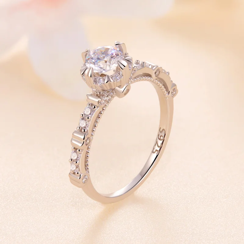 (image for) Pandora Style Exquisite Moissanite Ring - MSR023 - View 2