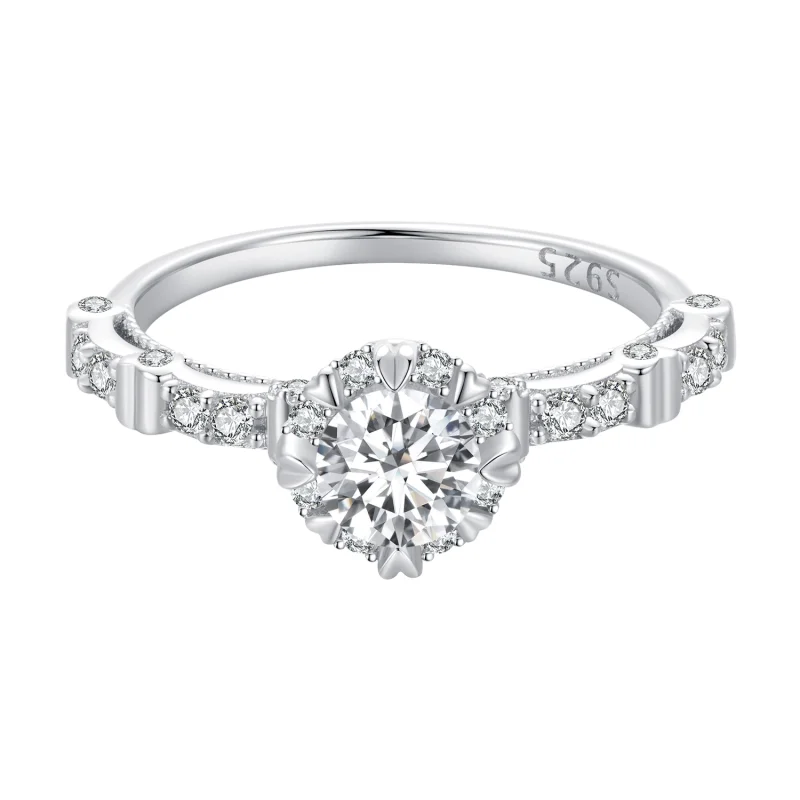 (image for) Pandora Style Exquisite Moissanite Ring - MSR023 - View 9