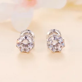 Pandora Style Exquisite Moissanite Studs Earrings(Two Certificates) - MSE016-S Pandora Style Exquisite Moissanite Studs Earrings(Two Certificates) - MSE016-S