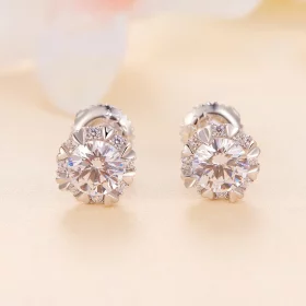 Pandora Style Exquisite Moissanite Studs Earrings(Two Certificates) - MSE017 Pandora Style Exquisite Moissanite Studs Earrings(Two Certificates) - MSE017