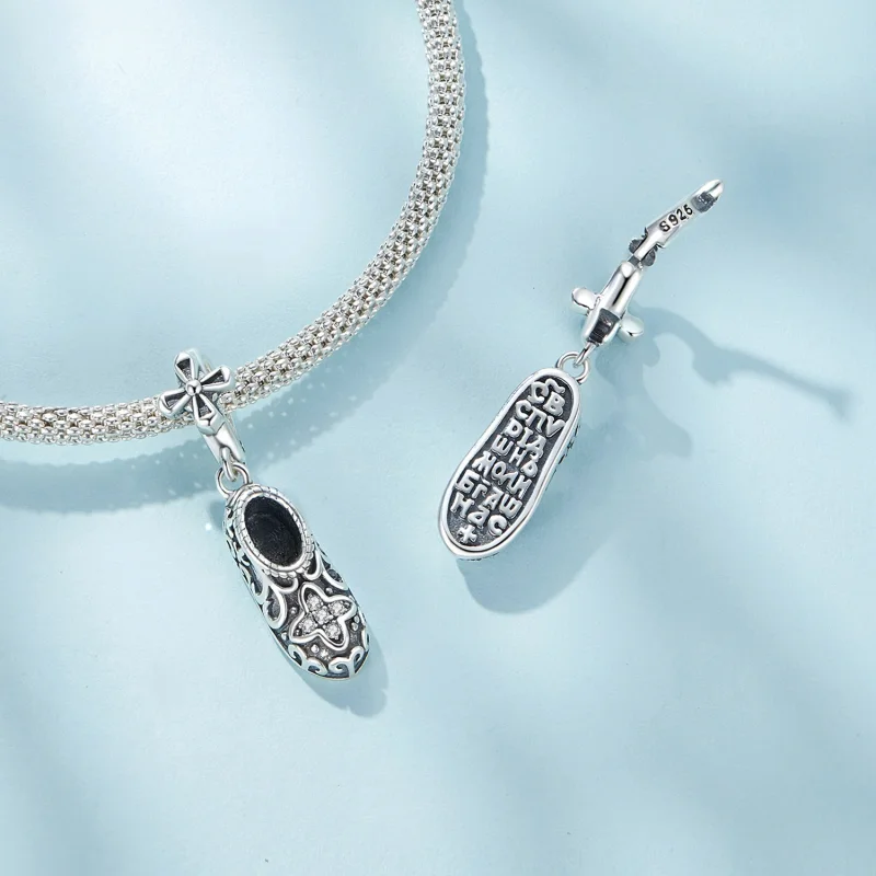 (image for) Pandora Style Exquisite Pattern Shoes Dangle - SCC2573 - View 5