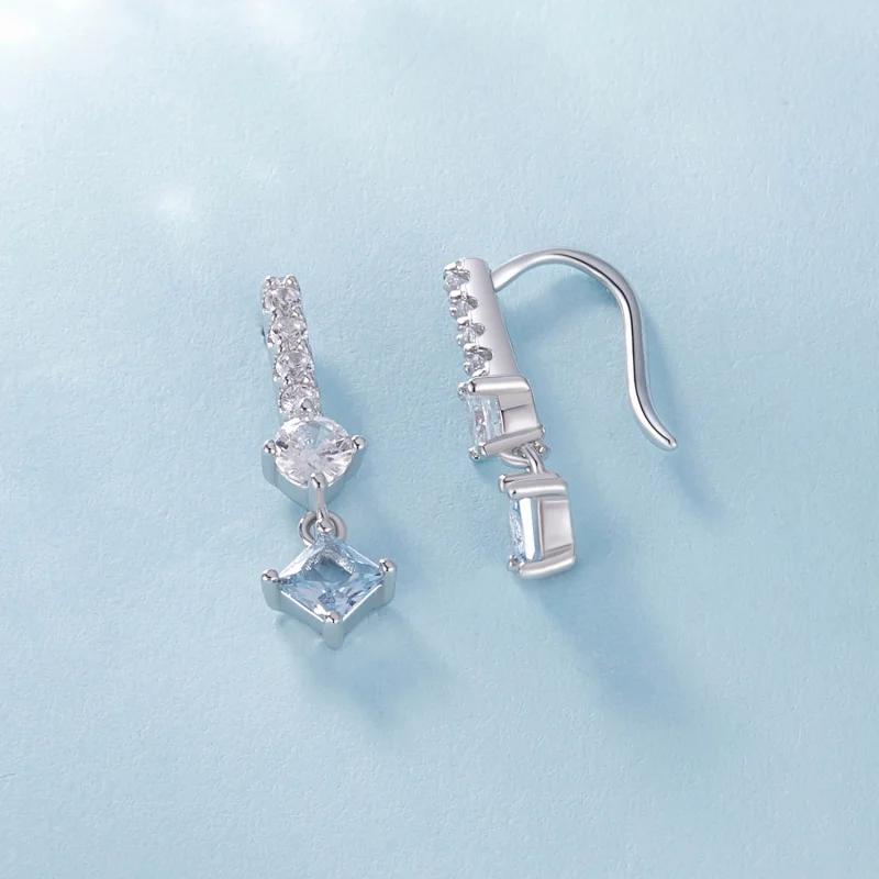 (image for) Pandora Style Exquisite Stone-Set Dangle Earrings - SCE1586 - View 4