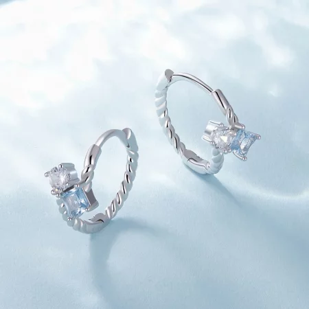 Pandora Style Exquisite Stone-Encrusted Hoop Earrings - SCE1587